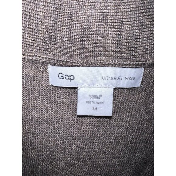 GAP Womens V-Neck Button Front Lightweight Ultrasoft Wool Cardigan Sweater Sz M - Picture 6 of 10